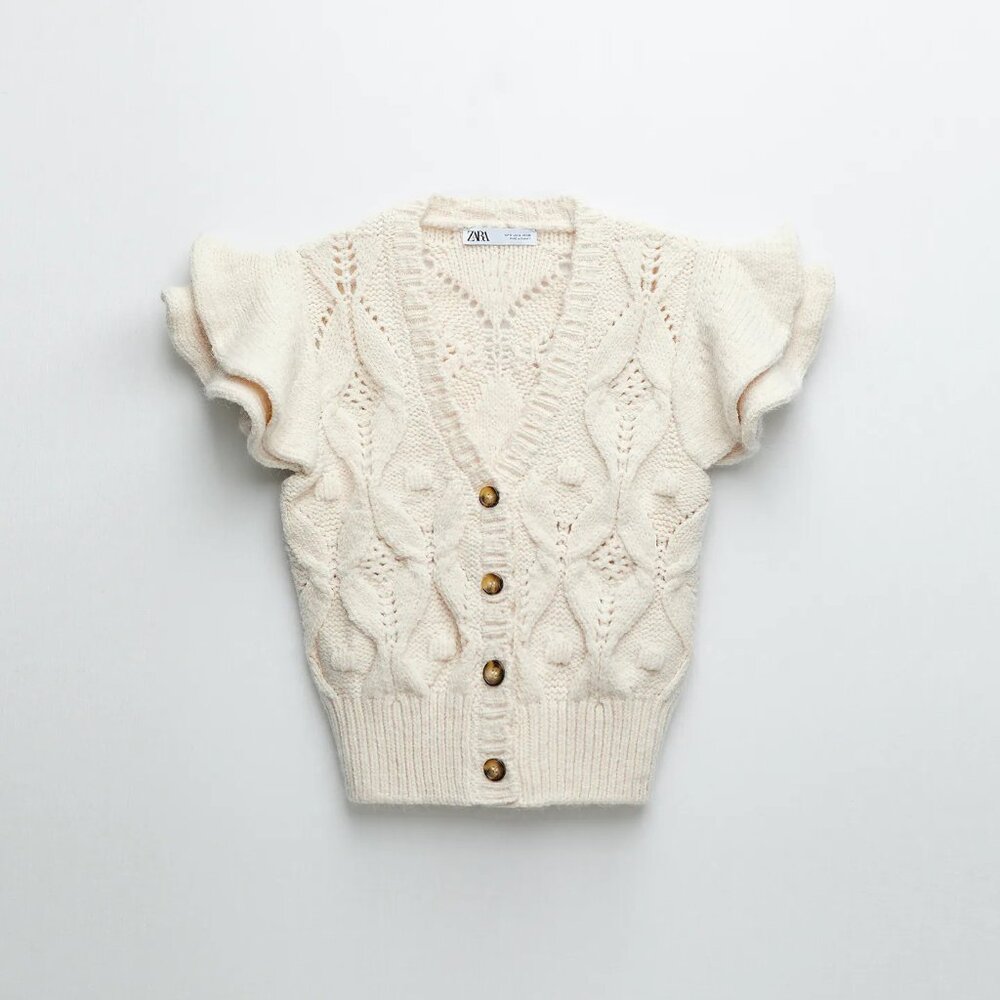 Zara Ruffled Knit Vest - Picture 3 of 6